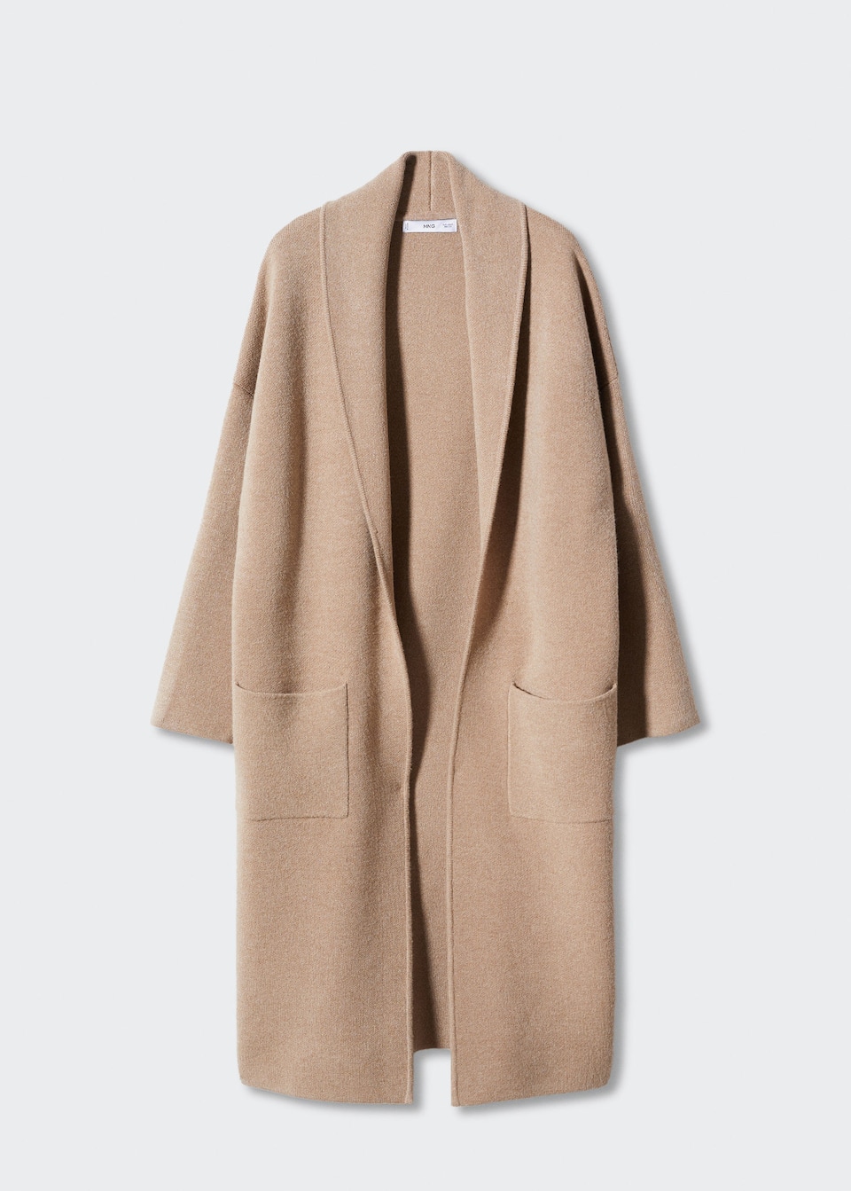 Oversized knitted coat with pockets Woman MANGO OUTLET Greece
