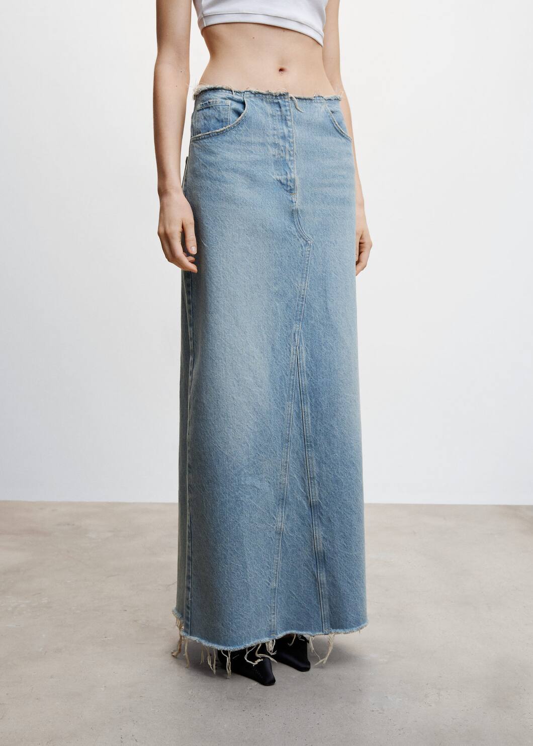 Denim long skirt - Medium plane