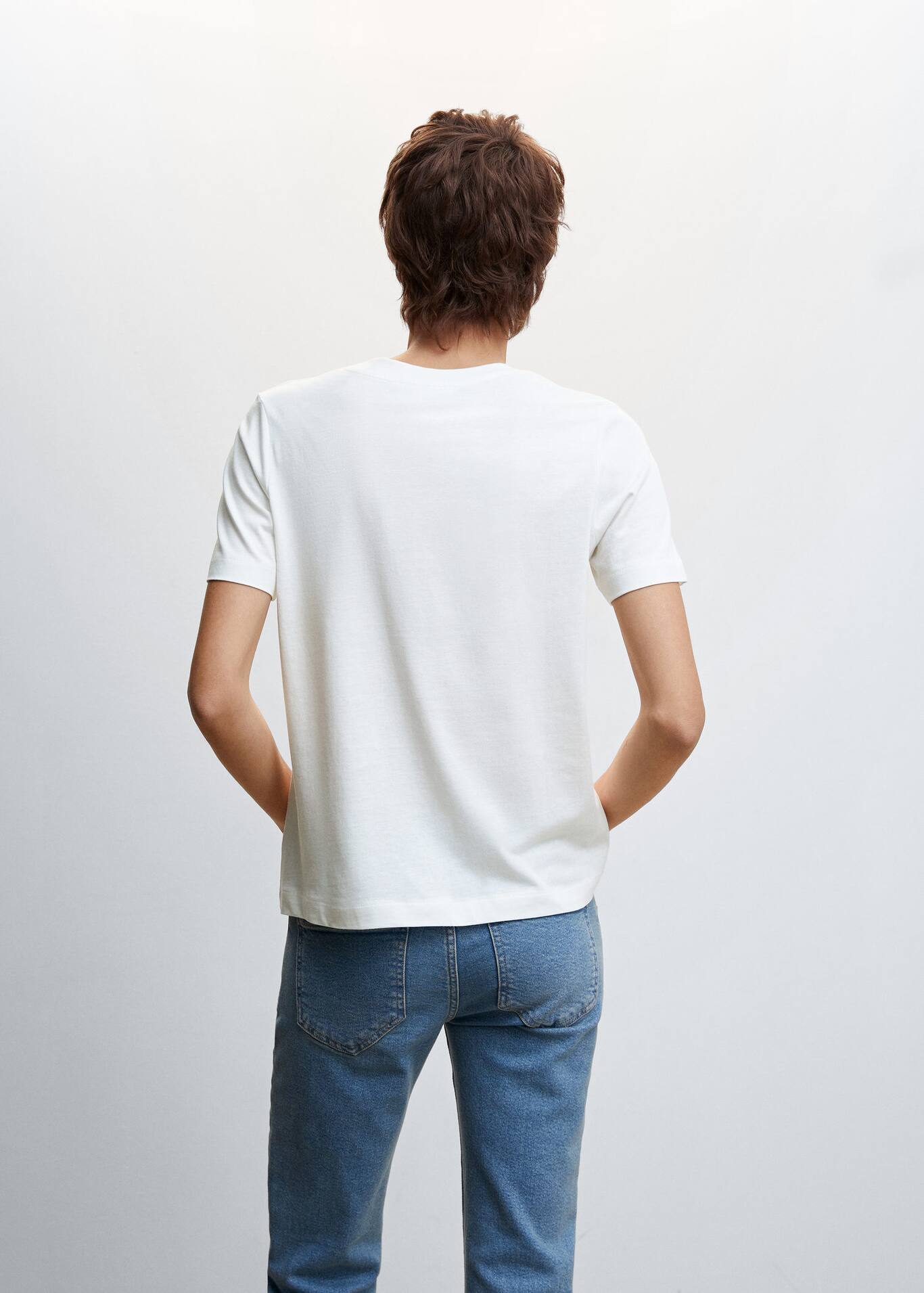 Printed cottonblend tshirt Woman MANGO OUTLET Greece