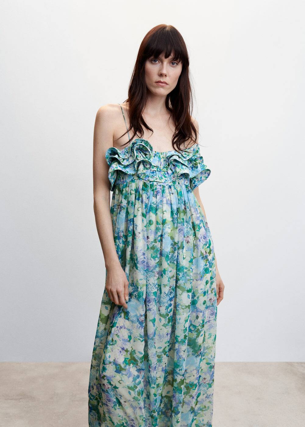 Floral ruffled dress Women Mango United Kingdom