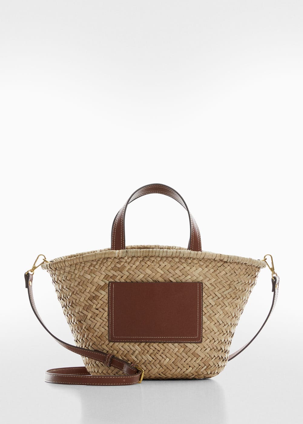 Mango Women's Natural Fiber Pocket Carrycot Handbag | Smart Closet