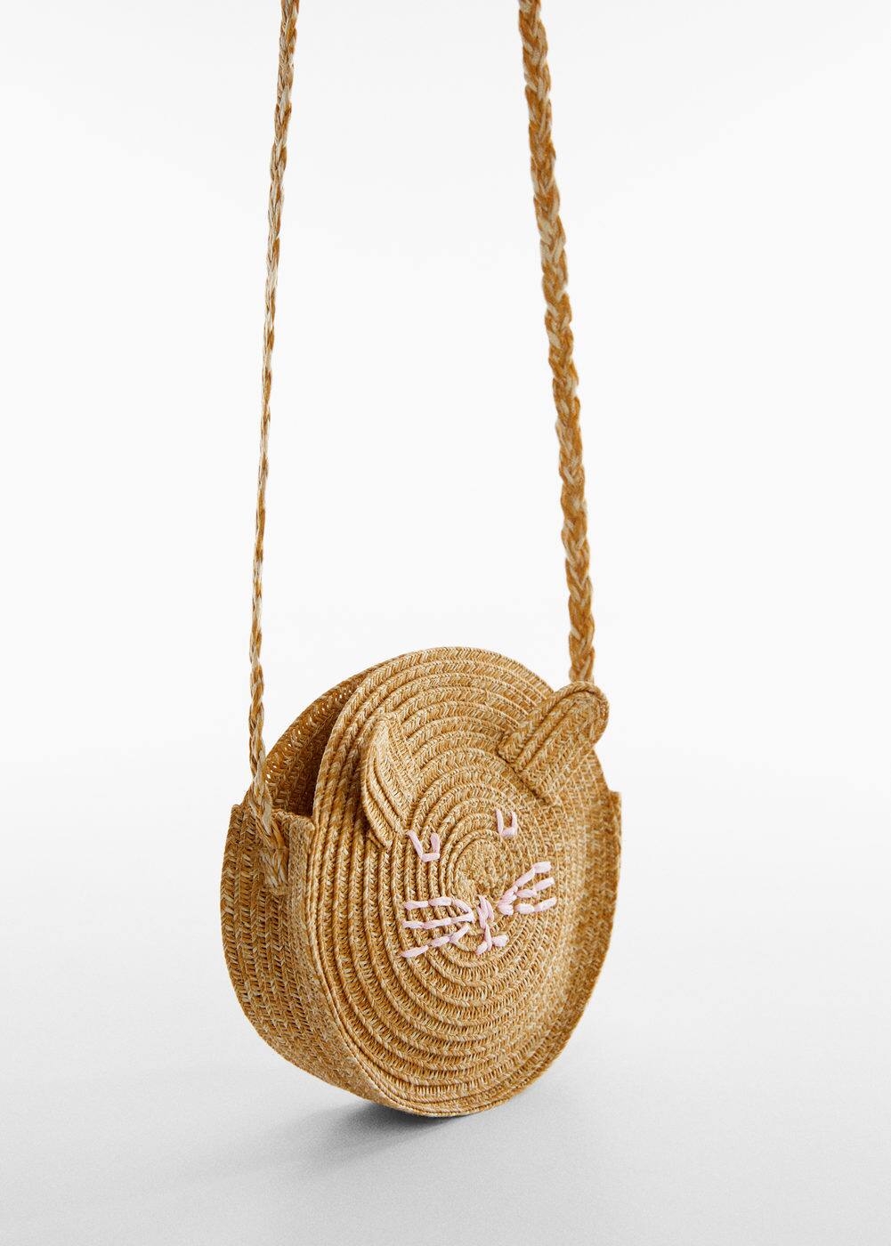 Rounded straw bag Woman Mango Curaçao