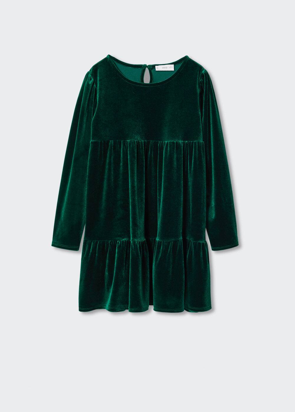 Ruffled velvet dress Women Mango USA