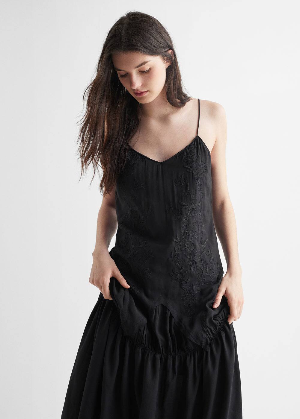 Vestido largo bordado Chica Mango Teen México