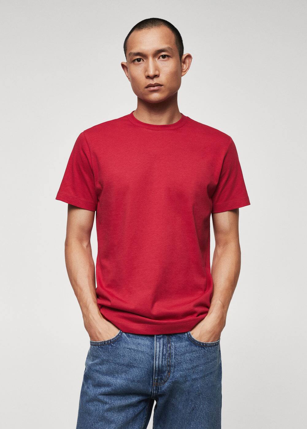 Basic lightweight cotton tshirt Men Mango Man United Kingdom