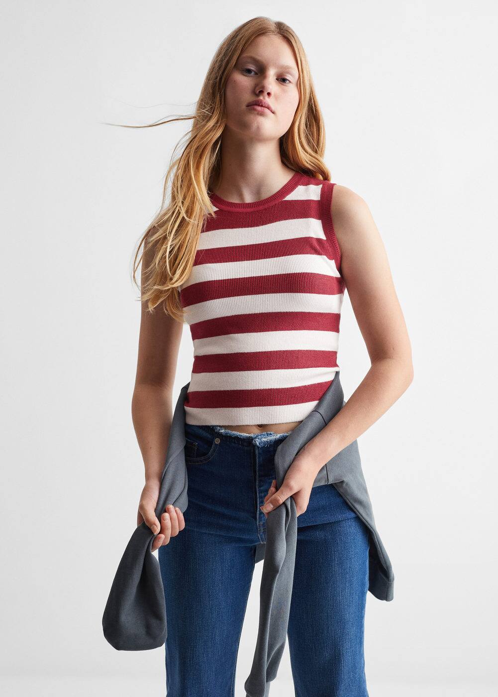 Striped crop top Teenage girl Mango Teen Hong Kong