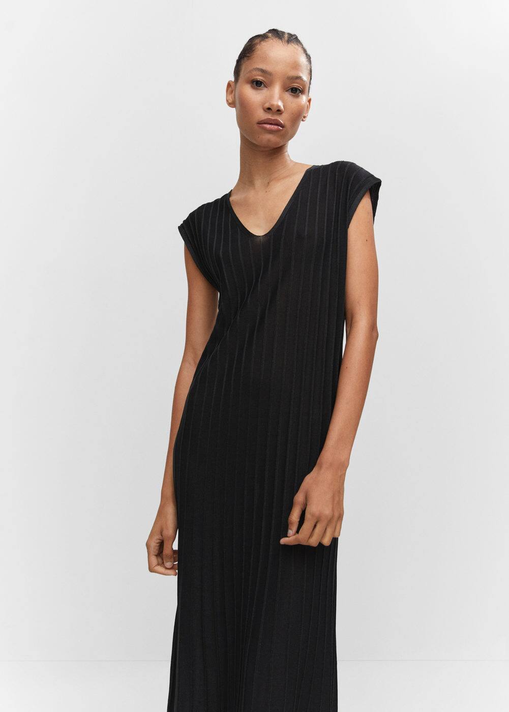 Knitted dress with contrasting details Woman Mango The Philippines