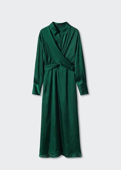 slim fit dress slacks MANGO. Green shirt dress Tm – Hibuy market main image 1