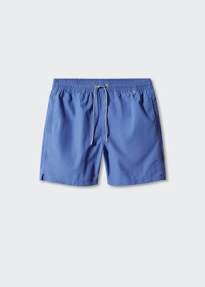 MANGO MAN Cord plain swimming trunks navy