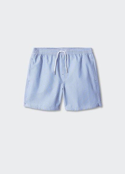 MANGO MAN Striped swimming trunks ink blue