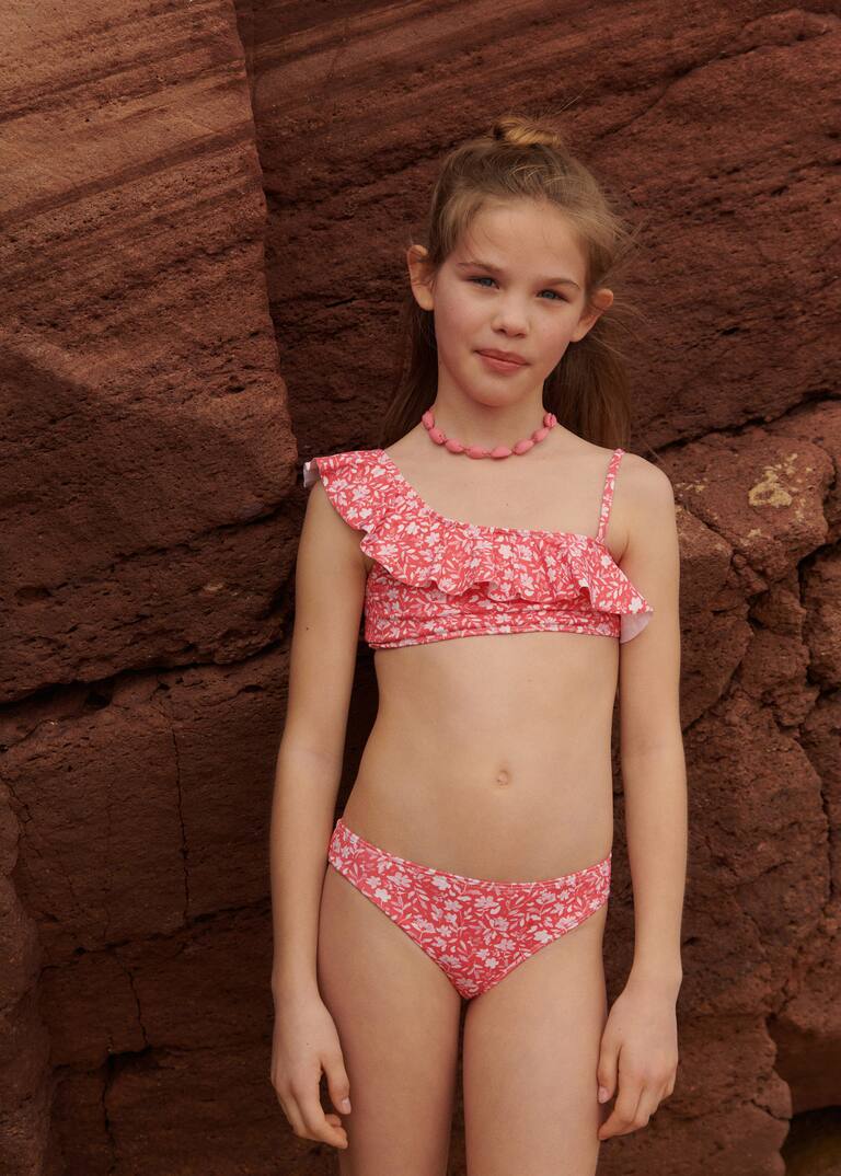 Floral bikini with ruffles Women Mango USA