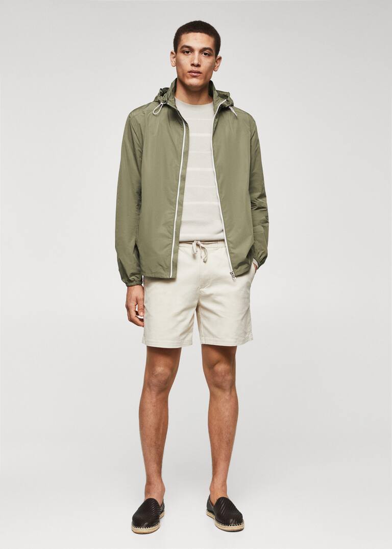 Waterrepellent hooded jacket Men Mango Man USA