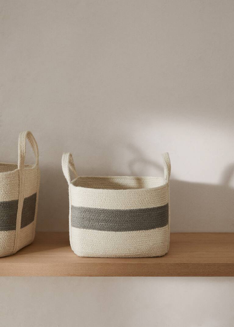 Jute basket with handles 25x20cm Woman Mango Pakistan