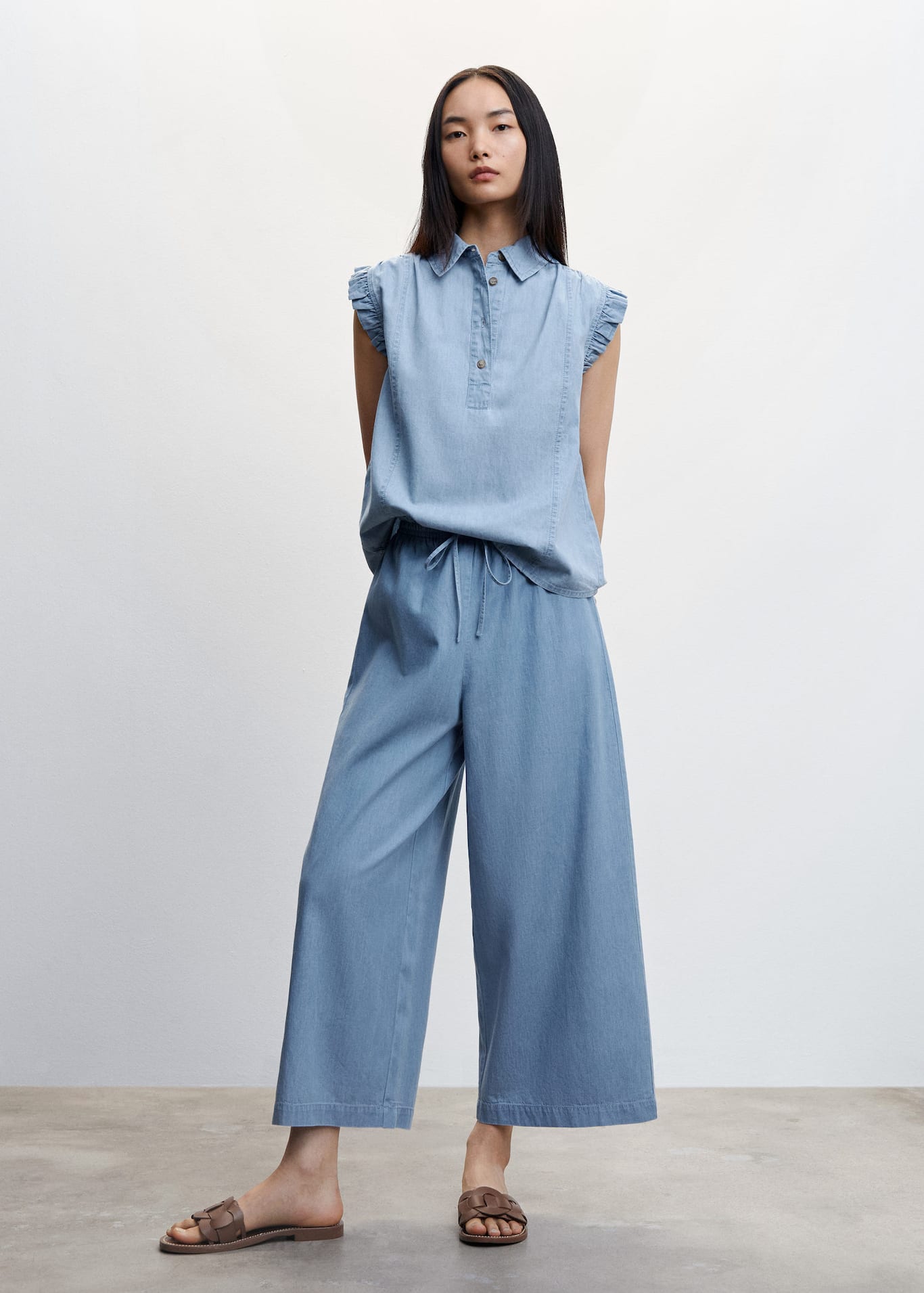 Tencel cotton culotte pants - General plane