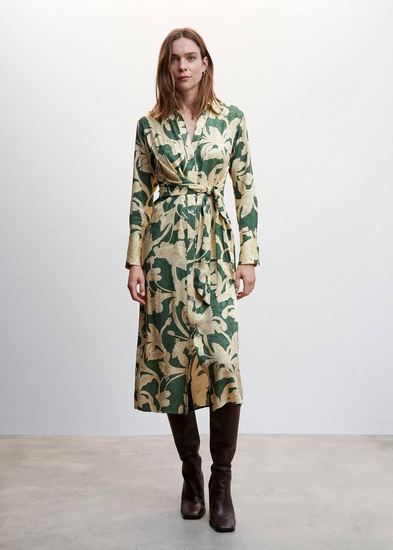 Floral jacquard dress Woman Mango Thailand
