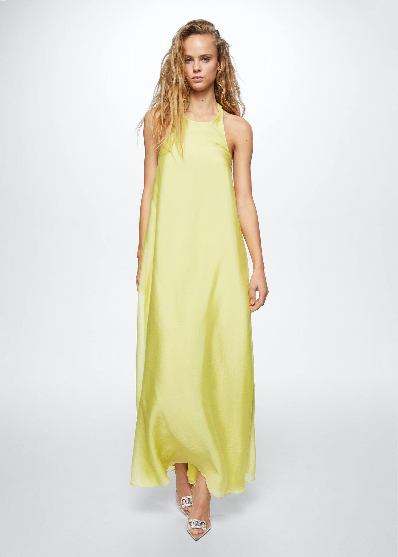 Jurk met strik op de rug Dames Mango Nederland