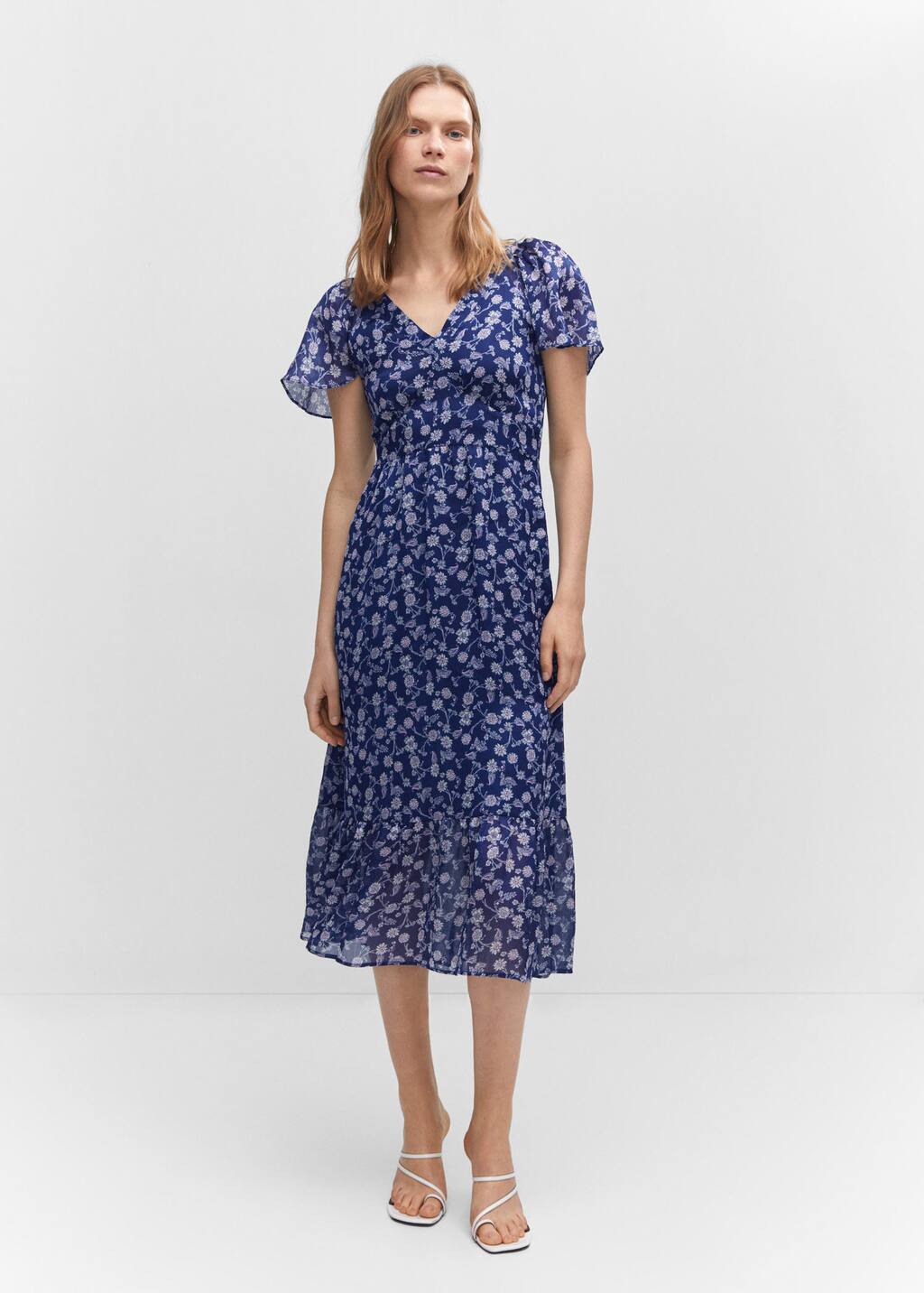 Midi printed dress mango hotsell