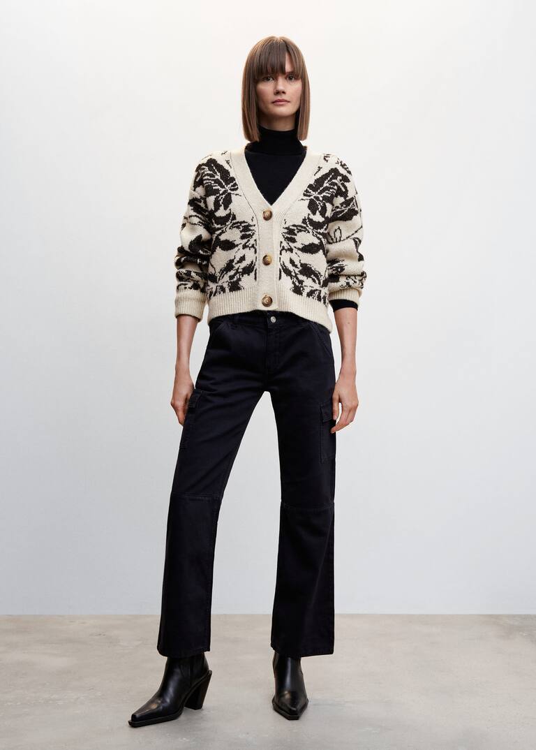 Flowers knit cardigan Women Mango USA
