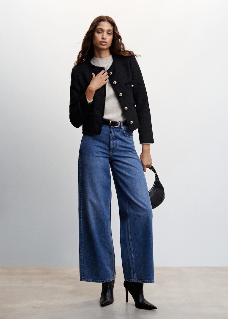 Pocket tweed jacket Women Mango USA