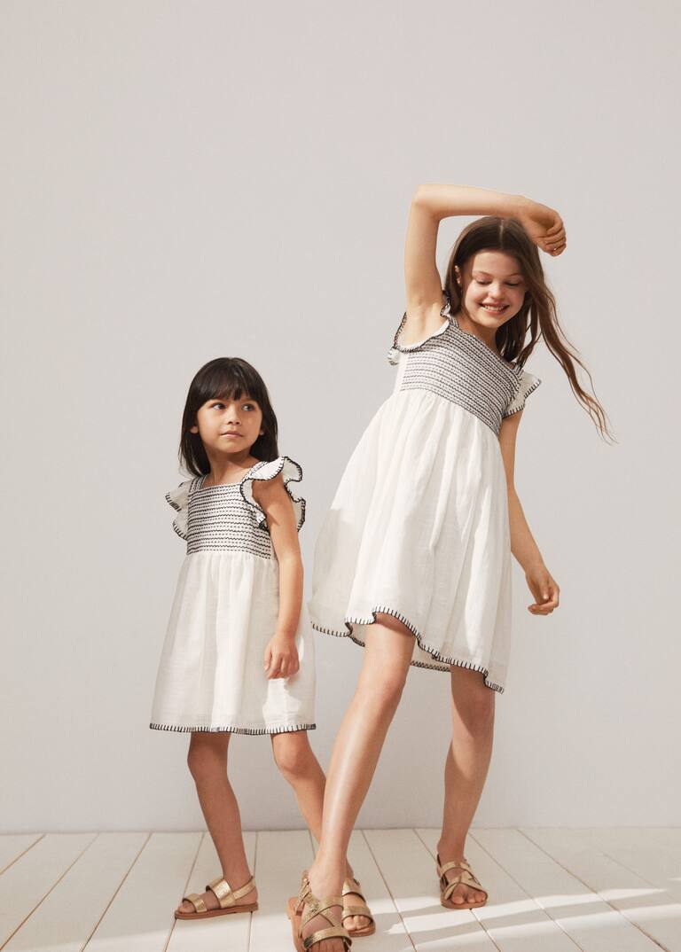 Textured cotton dress Women Mango USA