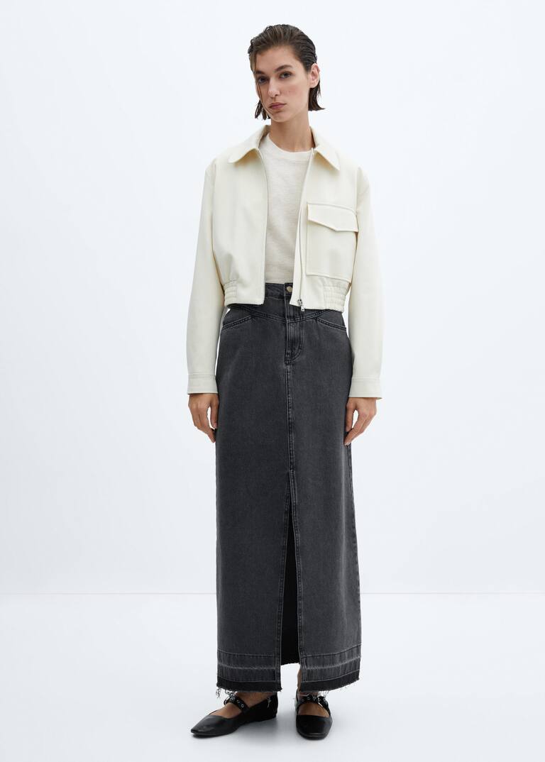 Denim long skirt Women Mango USA