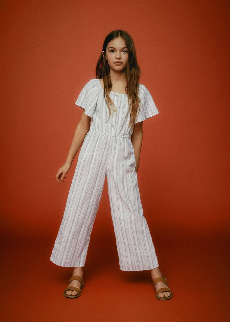 Striped cotton jumpsuit Women Mango USA