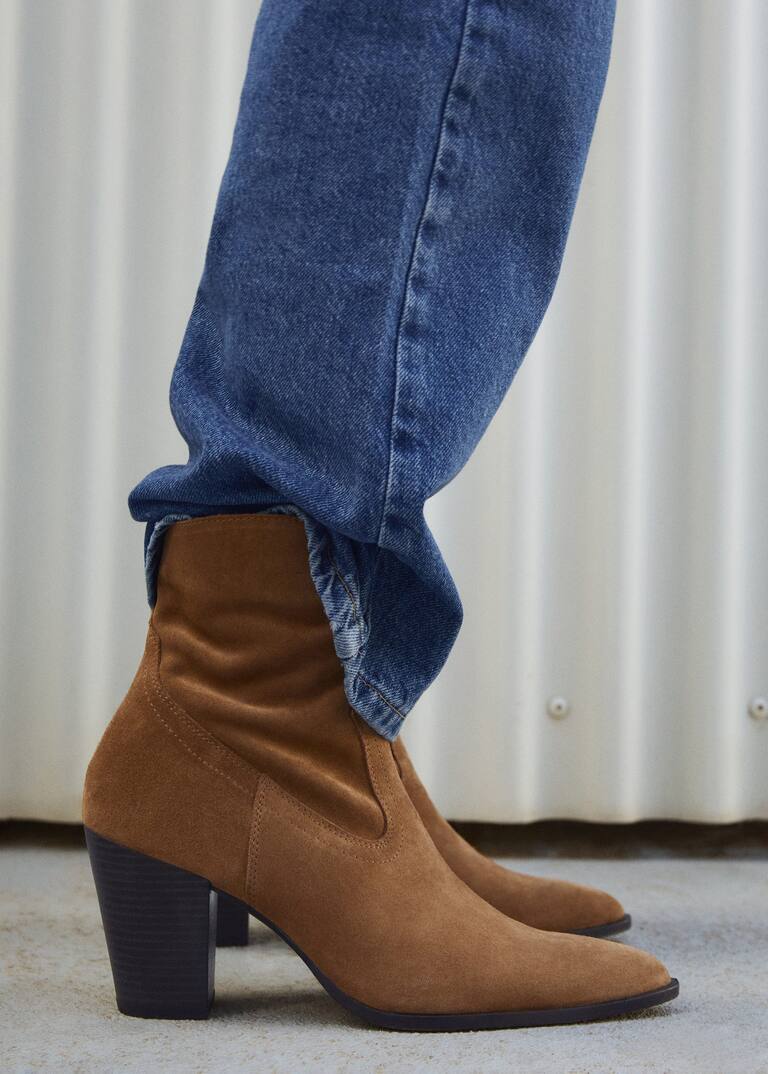 Suede leather ankle boots Women Mango USA