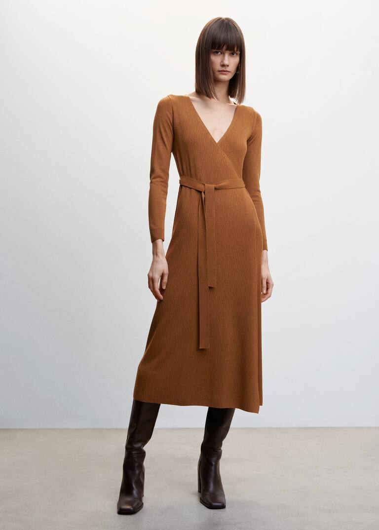 Bow knitted dress Women Mango USA