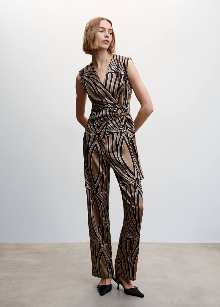 Belt printed jumpsuit Women Mango United Kingdom