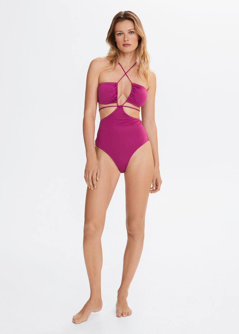 Swimsuit with cross back straps Women Mango USA
