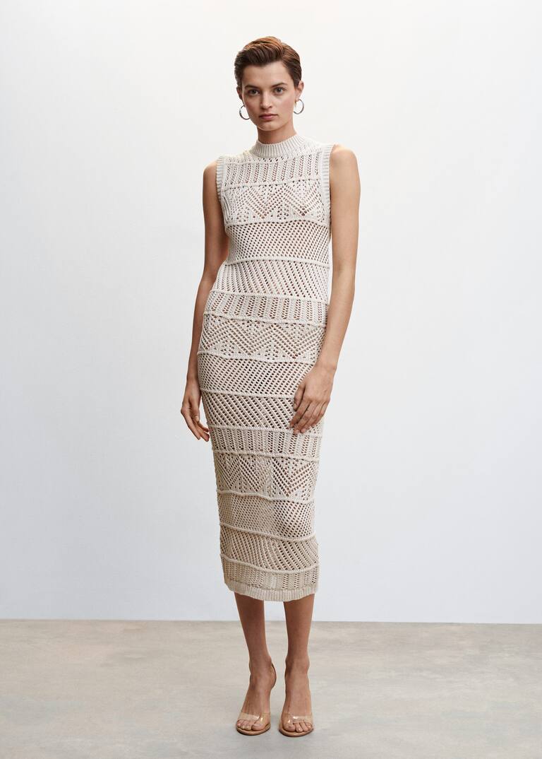 Knit openwork sweater Women Mango USA