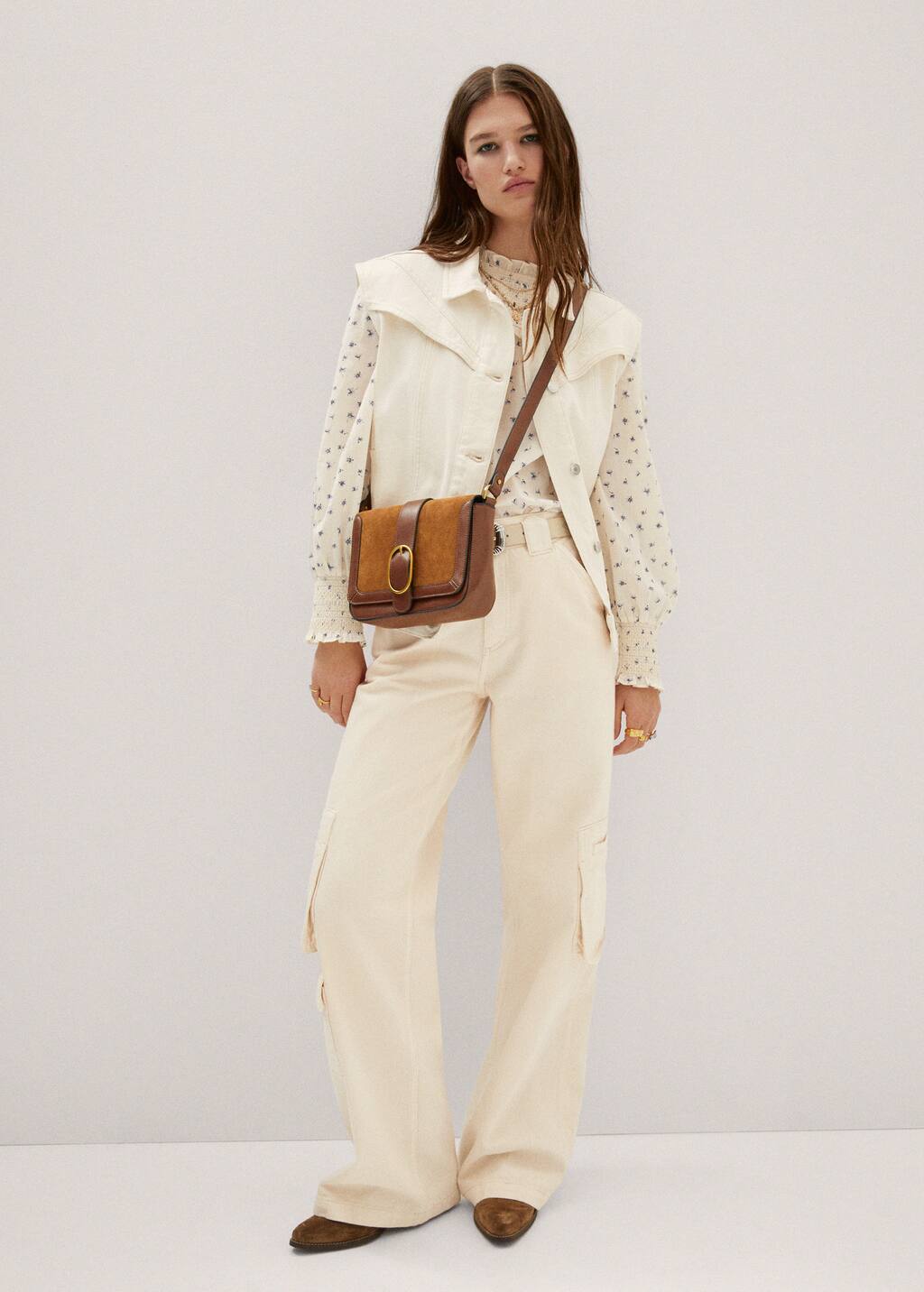 Mango Denim vest with seams 4708583705