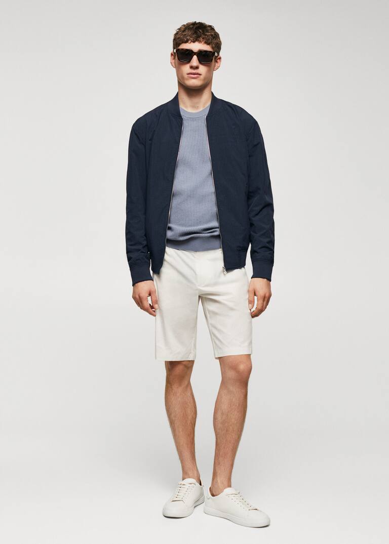 Lightweight fabric bomber jacket Men Mango Man United Kingdom