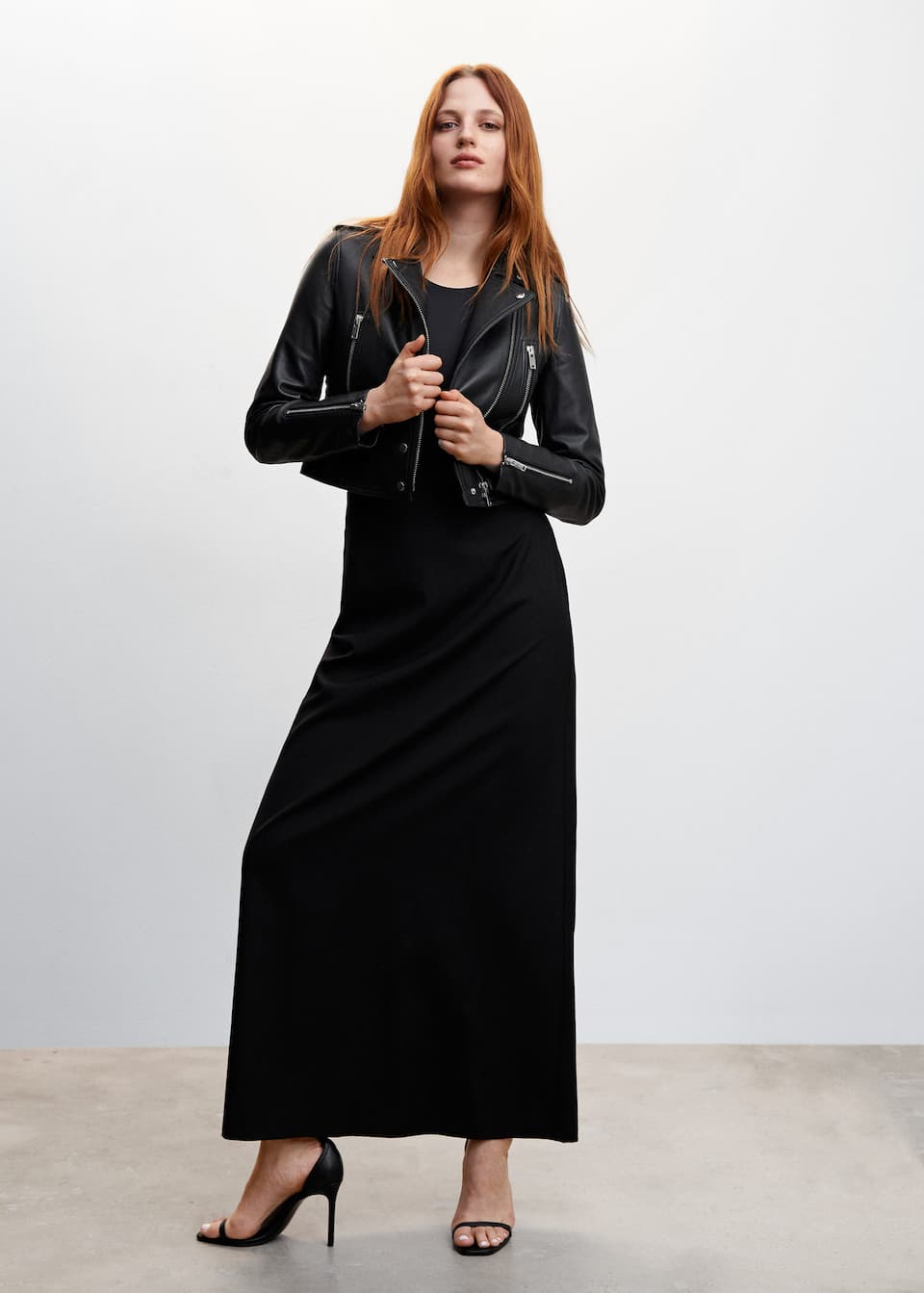 Mango black tailored 90s style long maxi skirt in a straight high waisted design with invisible back zip fastening and back slit.