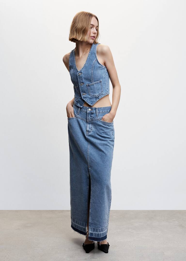 Denim vest pockets Women Mango United Kingdom