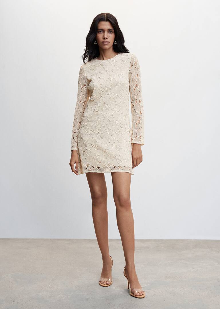 Lace short dress Women Mango USA