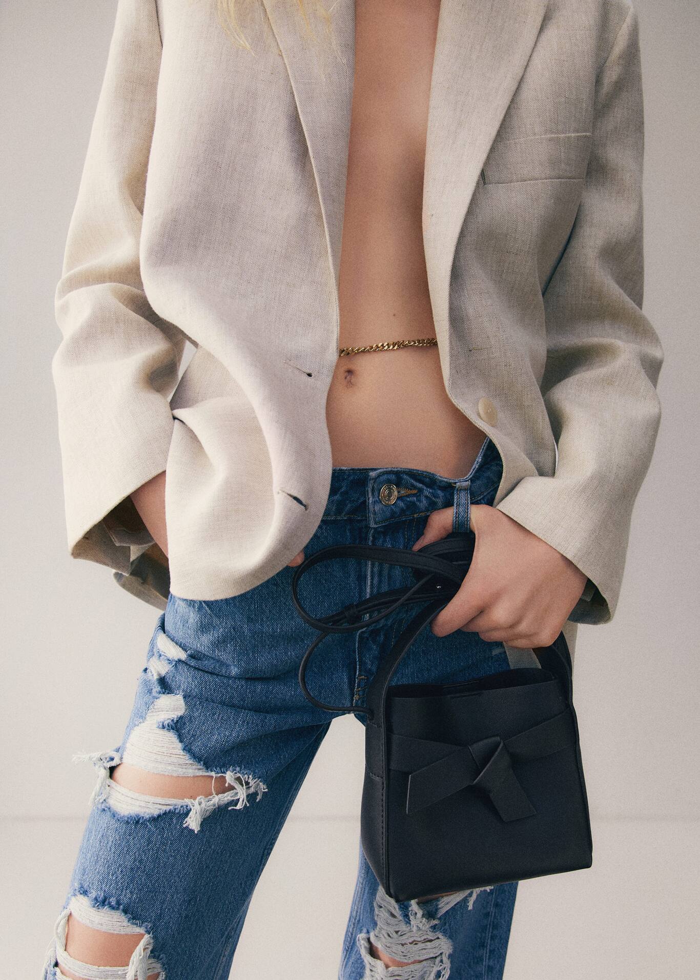 Bag with bow detail Woman MANGO OUTLET Greece