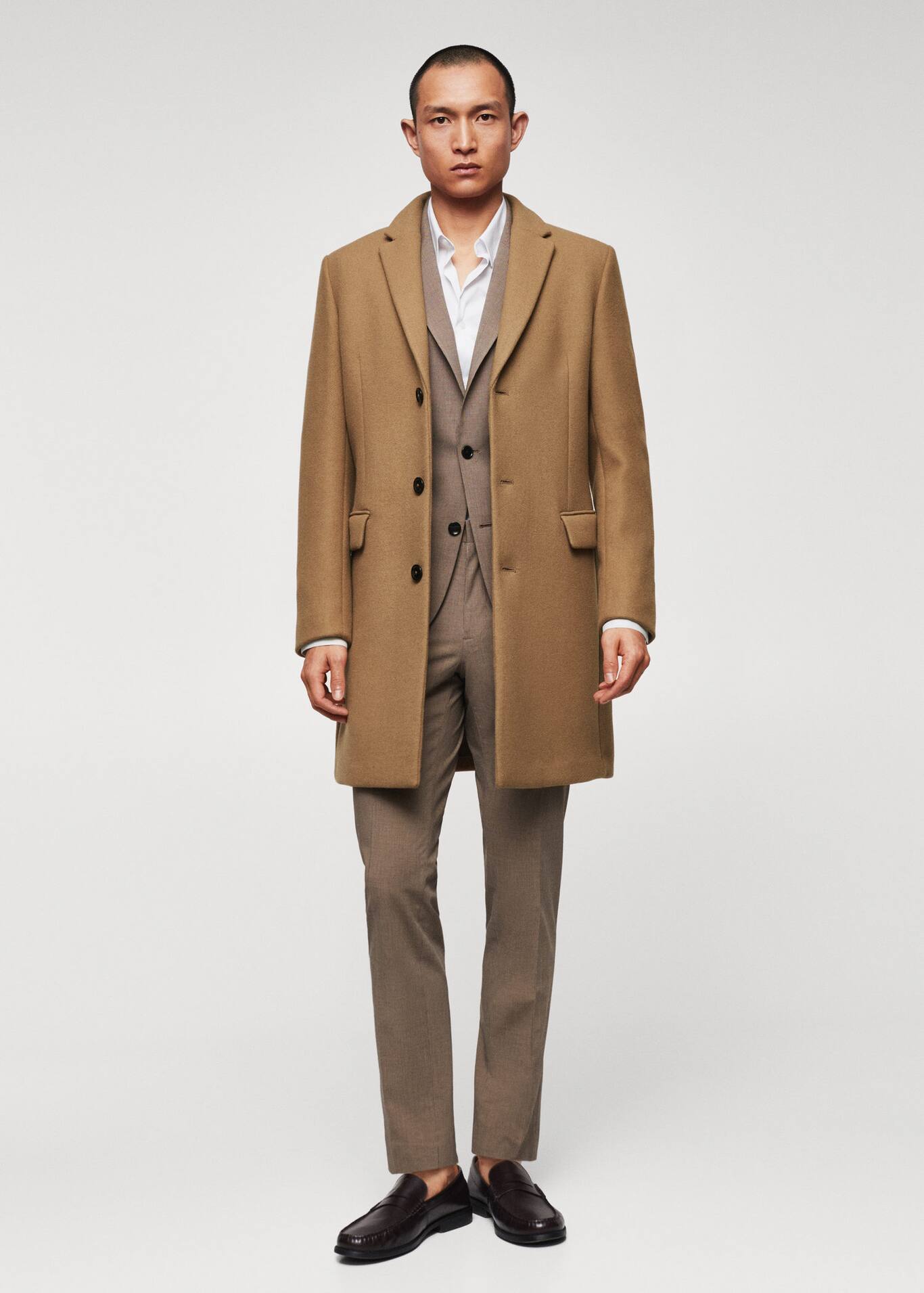 Manteau long laine recycl?�e - Homme | Mango Man France