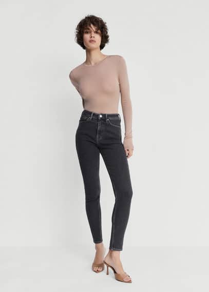 Mango Isa Skinny Jeans In Open Grey