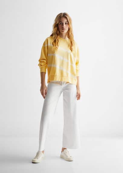 Mango Teen Tie-dye Sweatshirt Pastel Yellow ModeSens