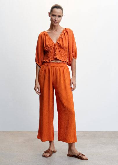 Mango Blouse In Orange