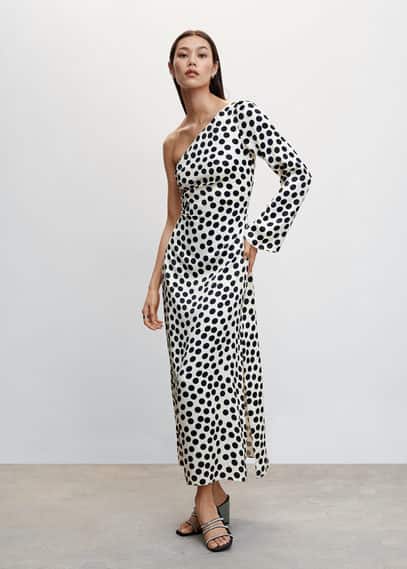 Mango Polka Dot Asymmetric Dress Off White | ModeSens Mango Polka Dot Asymmetric Dress Off White | ModeSens
