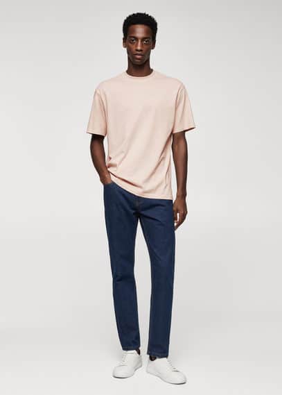 Mango Man 100% Cotton Relaxed-fit T-shirt Clementine