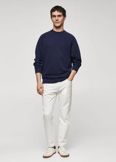 MANGO MAN Lightweight cotton sweatshirt navy