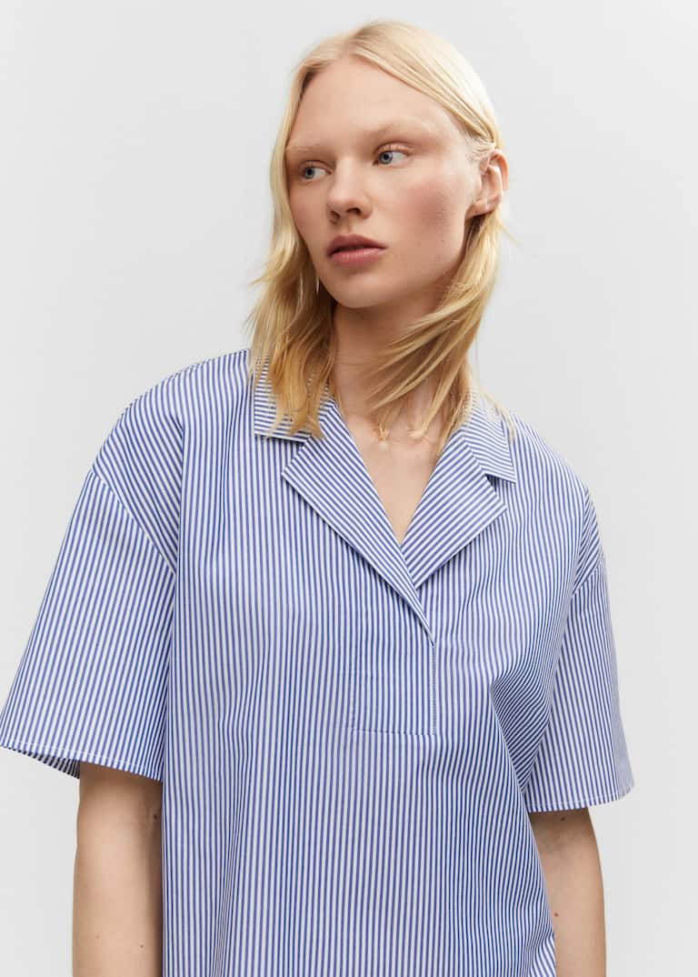 Short sleeve striped shirt Women Mango USA