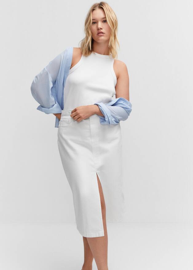 Denim midiskirt Women Mango USA