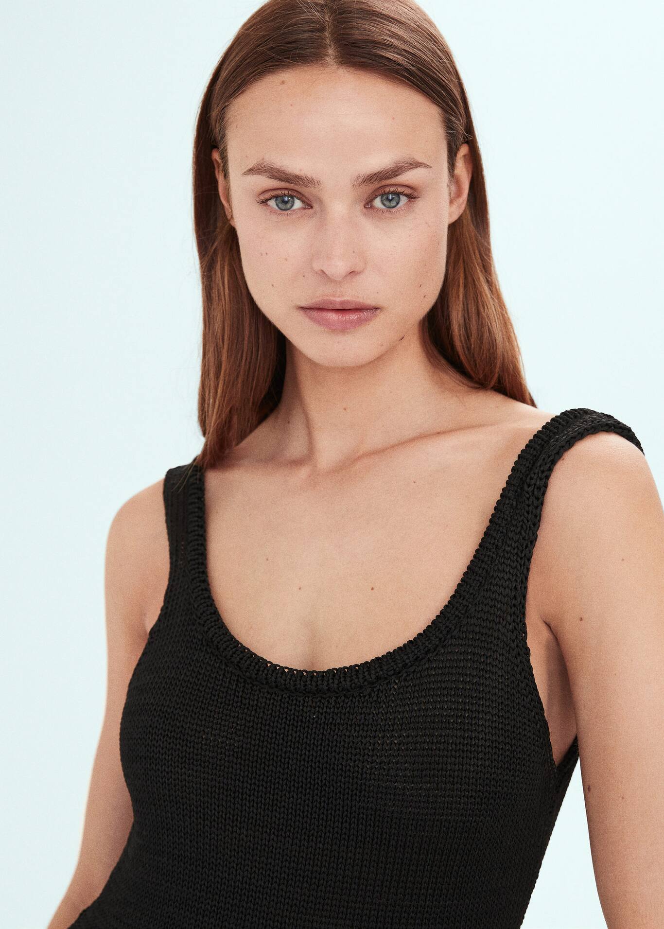 Knitted dress with fringe design Women Mango USA