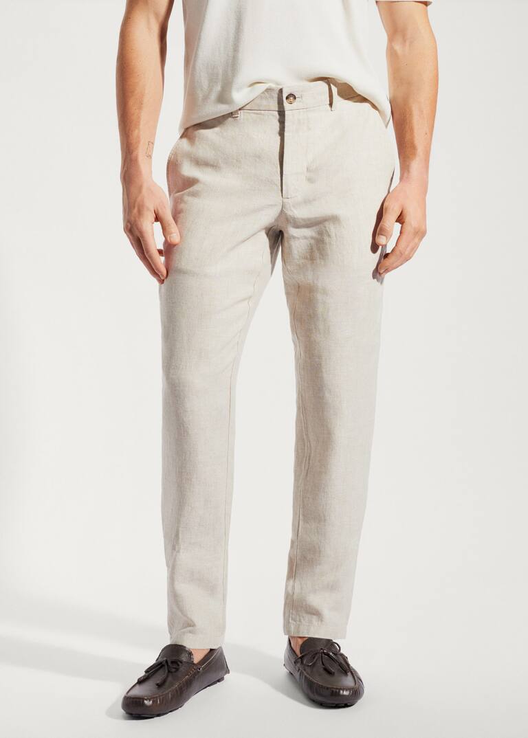 Slimfit 100 linen pants Men Mango Man USA