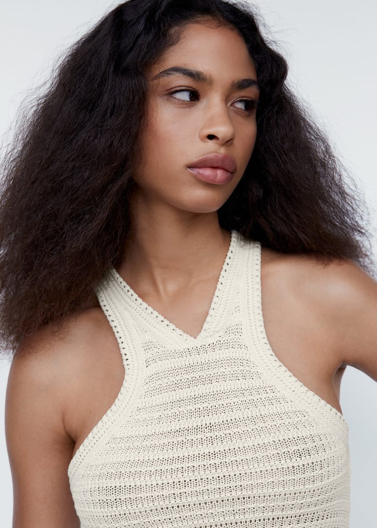 Halter-neck crochet dress - Women | Mango USA