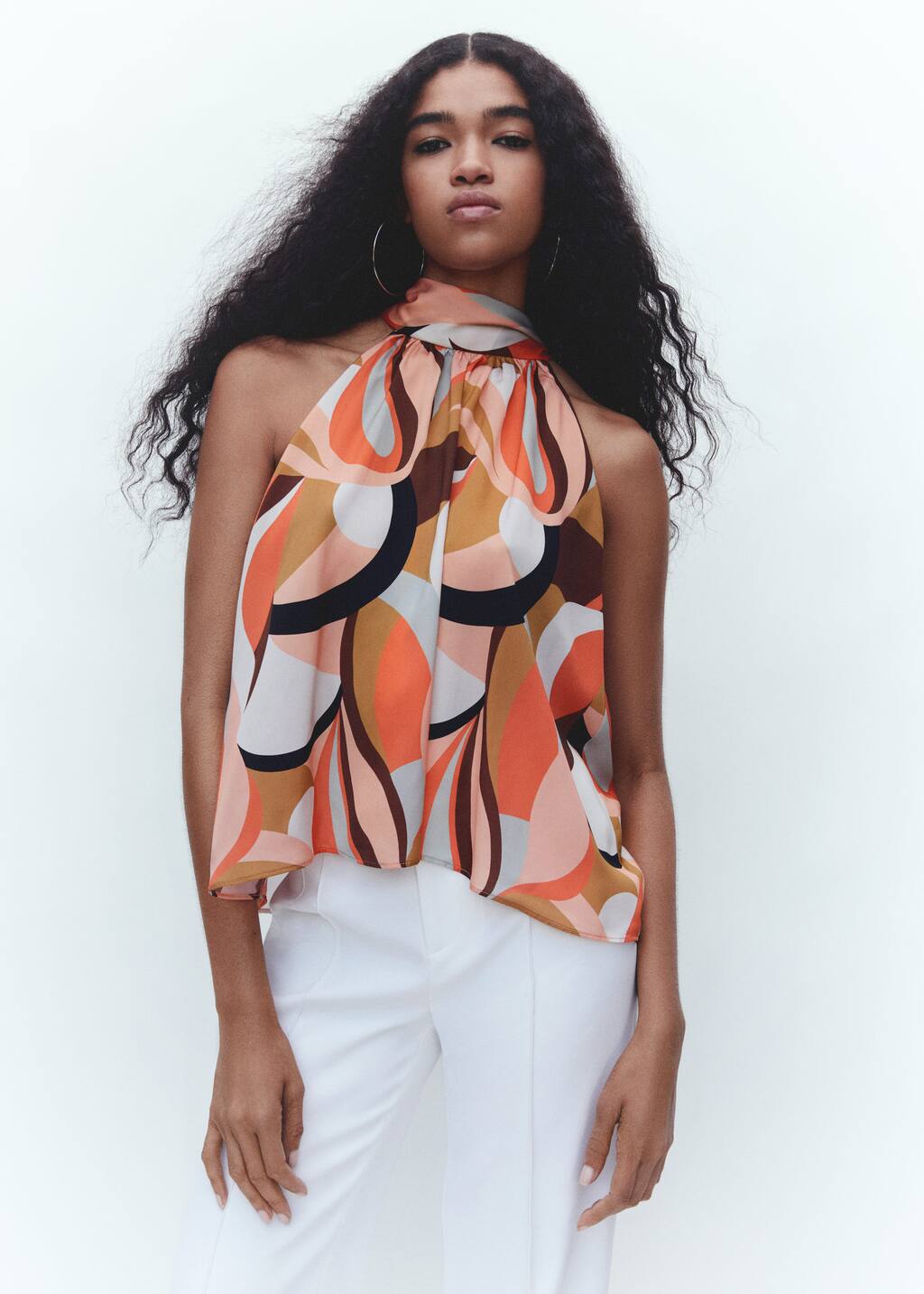 Mango Neckholder-Bluse mit Schleife - 57001133-25 